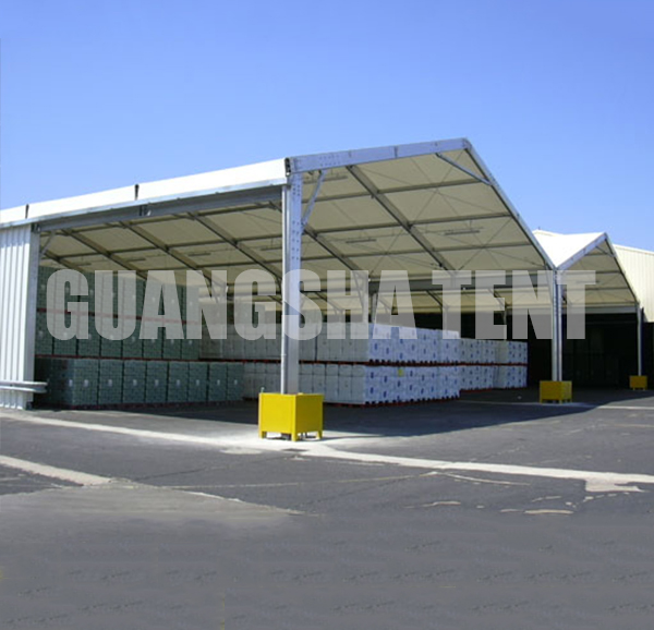 How do industrial storage tents prevent dampness and condensation?