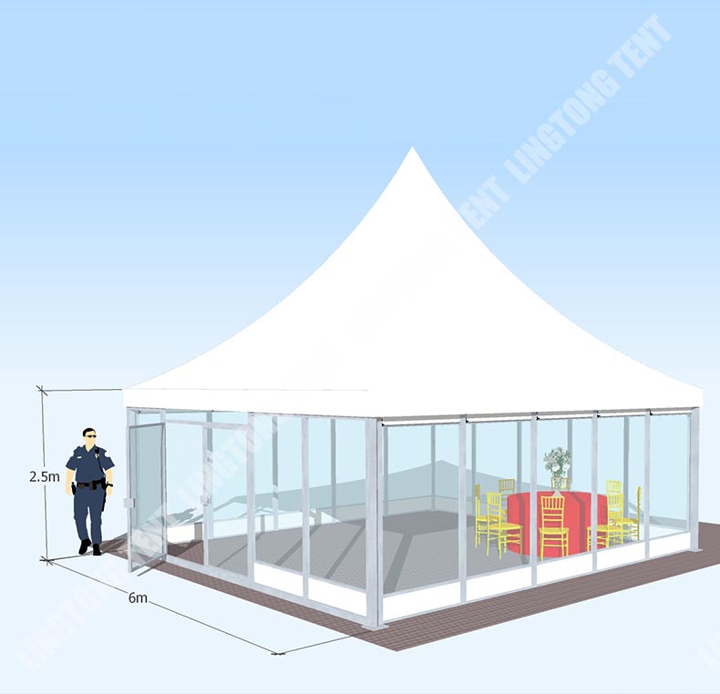 glass gazebo aluminum tent GSX-6 6m
