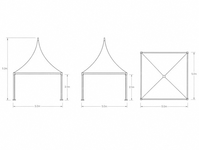 Pagoda Marquee Dimension Drawing