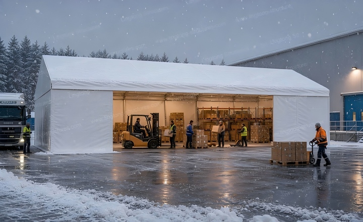 Warehousing tent for logistics transfer and e-commerce order sorting