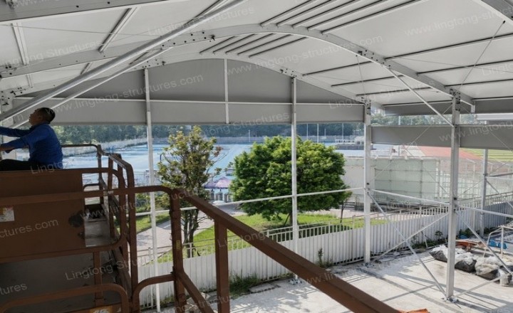 22178893926766.jpg Aluminum frame structure and fabric cover of the padel court tent at Bordeaux University