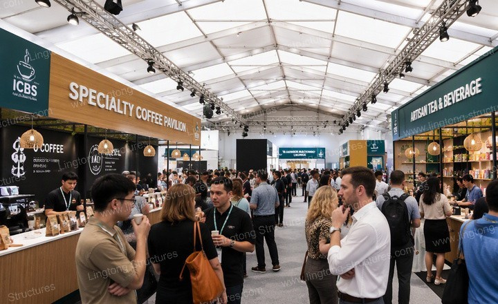 Modular Exhibition Tent tasting area at ICBS