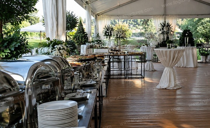 8011792484714526.jpg 15m clear span wedding marquee interior setup with draping